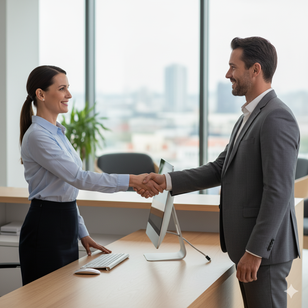 Collaboration professionnelle illustrée par une poignée de main